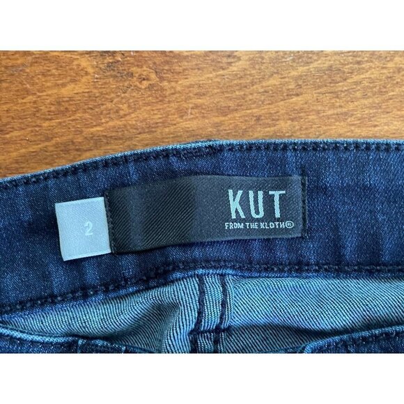 Kut From The Kloth Cut Off Raw Hem Ankle Skinny Jeans Denim High-Rise Blue  2 - Picture 6 of 11